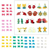 12Pcs Christmas Earrings Stud Resin Mold Bell Snowflake Elk Santa Hat Pendant