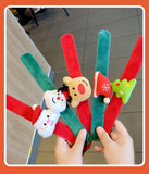 12Pcs Christmas Cartoon Slap Bracelets for Kids