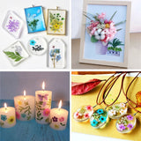 12Pcs Epoxy Filler Dry Flower Nail Stickers for DIY Crafts