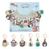 12Pcs Alloy Enamel Cat Crochet Stitch Markers - 6 Colors - Removable Locking