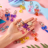 12Pcs Bear Bowknot Acrylic Pendant Swivel Clasps Keychain Bag Jewelry Decoration