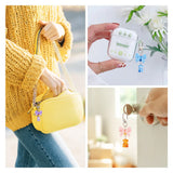 12Pcs Bear Bowknot Acrylic Pendant Swivel Clasps Keychain Bag Jewelry Decoration