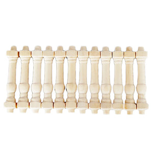 12Pcs 1/12 Scale Spindles Wooden Balusters for DIY Stair Railing Decoration Toys