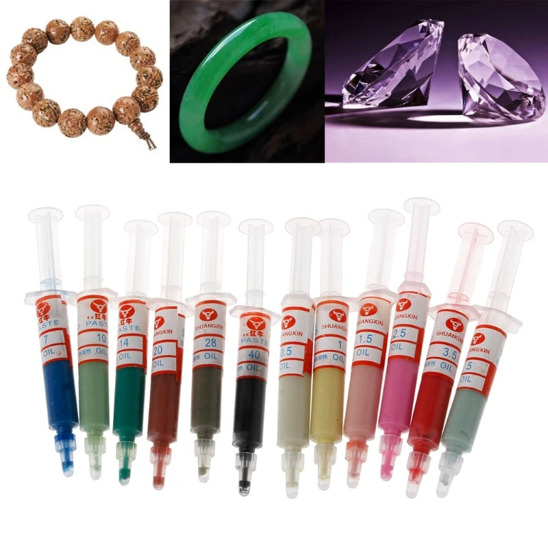 12Pcs Diamond Lapping Paste Polishing Compound for Rock Glass Metal Jewelry