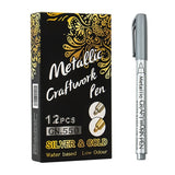 12Pcs Epoxy Resin Drawing Pen Metallic Marker for DIY Crafts