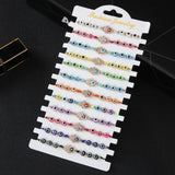 12Pcs Evil Eyes Crystal Bead Charm Bracelets for Women Adjustable