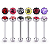 12Pcs Nightclub Sexy Tongue Piercing Stainless Steel Tongue Rings Barbells