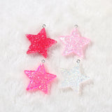 12Pcs Glitter Heart Star Charms DIY Jewelry Pendant Keychain Accessories