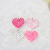 12Pcs Glitter Heart Star Charms DIY Jewelry Pendant Keychain Accessories