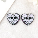 12Pcs Halloween Charms Horror Hottie Bloody Spooky Heart Acrylic Jewelry