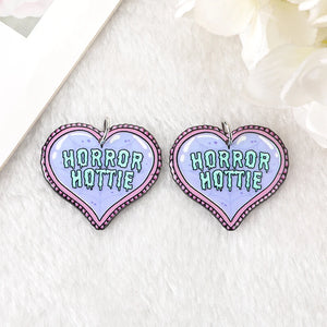 12Pcs Halloween Charms Horror Hottie Bloody Spooky Heart Acrylic Jewelry