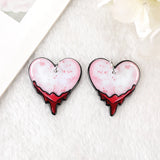 12Pcs Halloween Charms Horror Hottie Bloody Spooky Heart Acrylic Jewelry