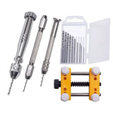 12Pcs Hand Drill Jewelry Kit Pin Vise Resin Casting Molds Steel Drill Bits