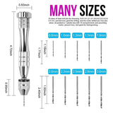 12Pcs Hand Drill Jewelry Tools Kit Pin Vise for Resin Casting Molds Steel