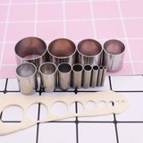 12Pcs Hole Hollow Punch Cutter Stainless Steel Round Circle Ring Clay Cutters 