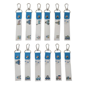 12Pcs Customizable ID Labels Keychain for Kids Bags Clothing
