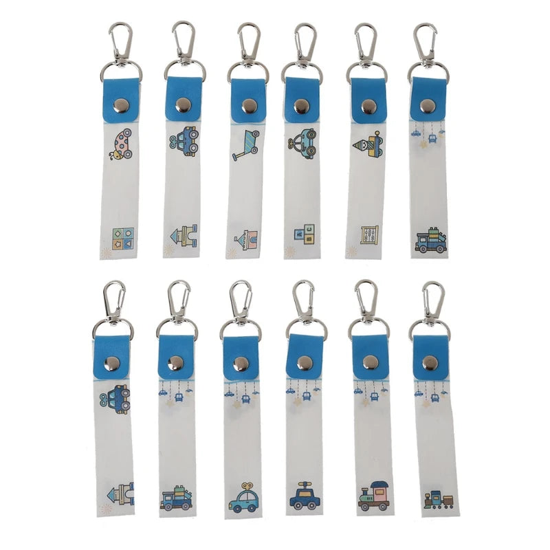 12Pcs Customizable ID Labels Keychain for Kids Bags Clothing