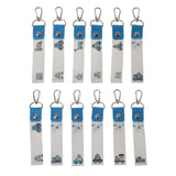 12Pcs Customizable ID Labels Keychain for Kids Bags Clothing