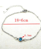 12Pcs Stainless Steel Birthstone Bracelets for Women
