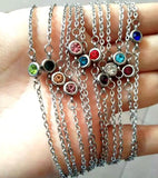 12Pcs Stainless Steel Birthstone Bracelets for Women