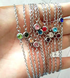 12Pcs Stainless Steel Birthstone Bracelets for Women