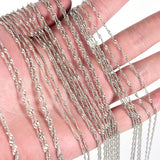 12Pcs/Lot 42cm Silver Water Wave Chains Women Necklace DIY Jewelry Making