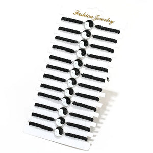 12Pcs Yin Yang Braided Rope Bracelet Set for Women Men