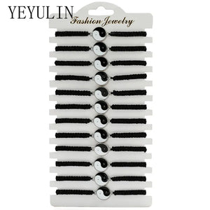 12Pcs Yin Yang Braided Rope Bracelet Set for Women Men