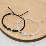 12Pcs Yin Yang Braided Rope Bracelet Set for Women Men