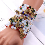 12Pcs Natural Stone Mixed Bracelet Women's Charm Beaded Jewelry