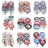 12Pcs Natural Stone Mixed Bracelet Women's Charm Beaded Jewelry
