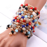12Pcs Natural Stone Mixed Bracelet Women's Charm Beaded Jewelry