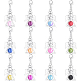 12Pcs Mix Colors Flying Angel Wings Bead Charms Lobster Clasp Diy Metal Pendant