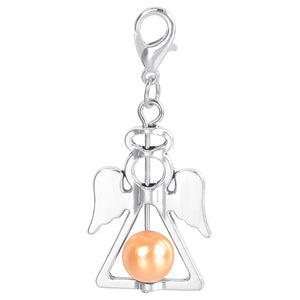 12Pcs Mix Colors Flying Angel Wings Bead Charms Lobster Clasp Diy Metal Pendant