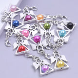 12Pcs Mix Colors Flying Angel Wings Bead Charms Lobster Clasp Diy Metal Pendant