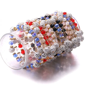 12Pcs Mixed Beaded Bracelet Resin Women Opal Natural Stone Jewelry