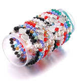 12Pcs Mixed Beaded Bracelet Resin Women Opal Natural Stone Jewelry