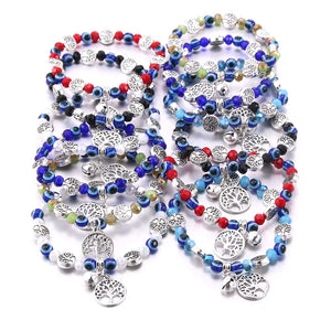 12Pcs/Lot Mixed Bracelet Women Beaded Elasticity Small Gift