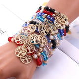 12Pcs/Lot Mixed Bracelet Women Beaded Elasticity Small Gift
