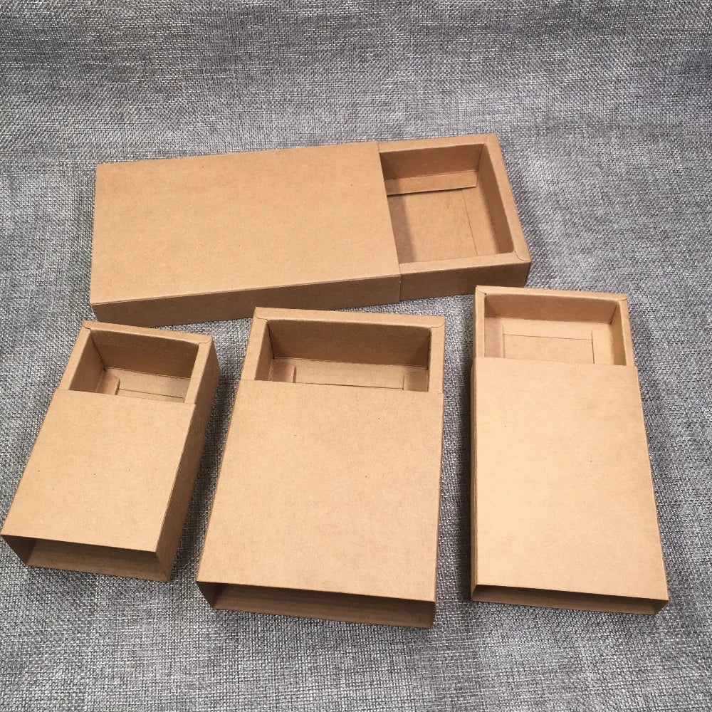 12Pcs Mix Size 3-Color 3D Drawer Paper Box Biscuit Chocolate Gift Case