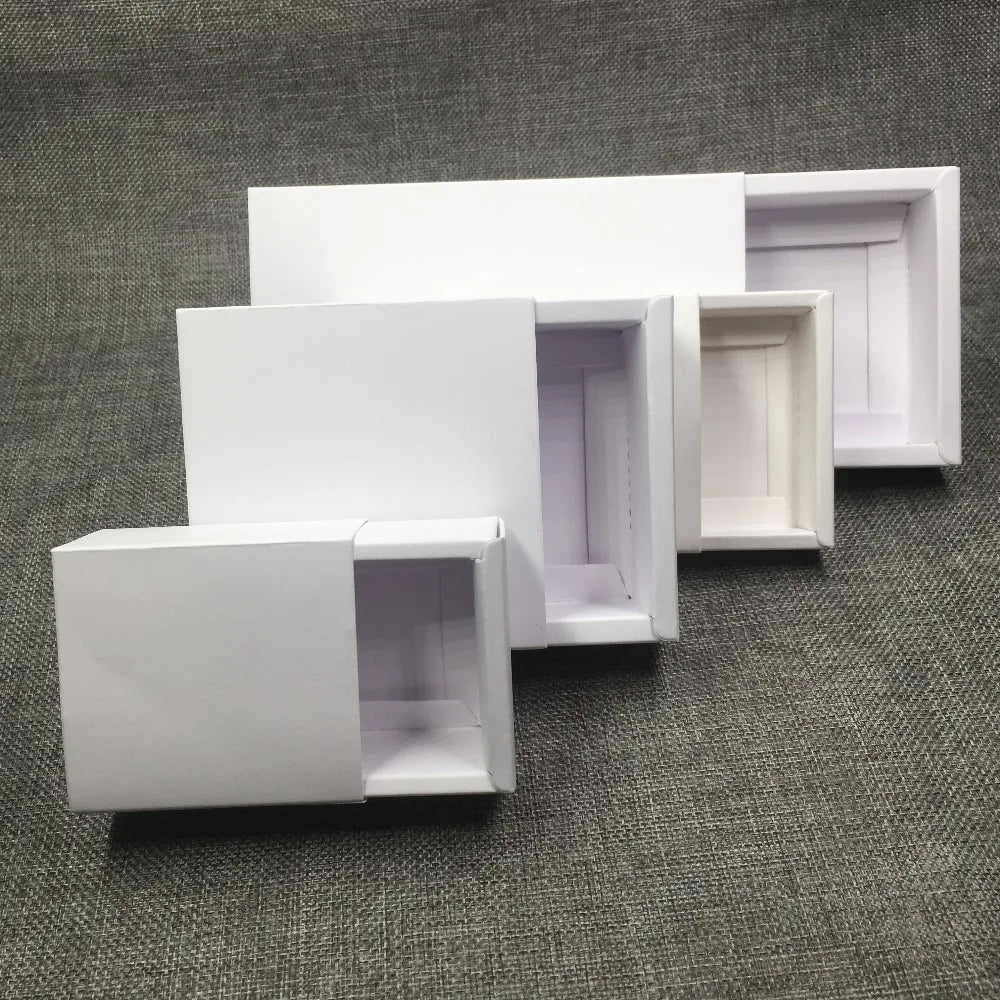 12Pcs Mix Size 3-Color 3D Drawer Paper Box Biscuit Chocolate Gift Case