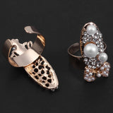 12Pcs Nail Ring Jewelry Crystal Finger Art Decoration Ladies Rhinestone
