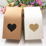 12Pcs Retro Cardboard Candy Gift Bag With PVC Clear Window 8x5x16cm