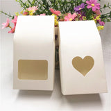 12Pcs Retro Cardboard Candy Gift Bag With PVC Clear Window 8x5x16cm