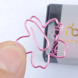 12Pcs Sakura Paper Clips Pink Plated Metal Memo Clip Cherry Blossoms Box Clips