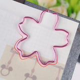 12Pcs Sakura Paper Clips Pink Plated Metal Memo Clip Cherry Blossoms Box Clips