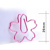 12Pcs Sakura Paper Clips Pink Plated Metal Memo Clip Cherry Blossoms Box Clips