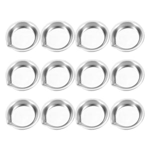 12Pcs Makeup Palette Stainless Steel Small Round Paint Tray Artist Watercolours