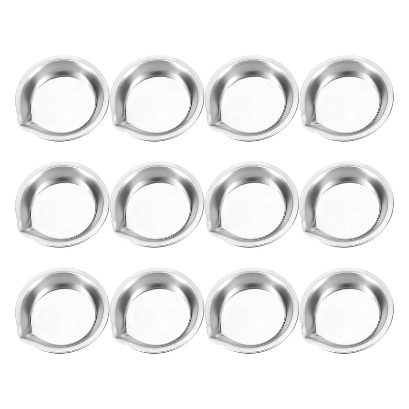 12Pcs Makeup Palette Stainless Steel Small Round Paint Tray Artist Watercolours