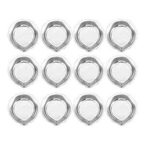 12Pcs Makeup Palette Stainless Steel Small Round Paint Tray Artist Watercolours